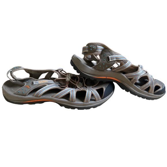 Abeo Gray and Orange  Sandals W 12 1/2 - Picture 2 of 6